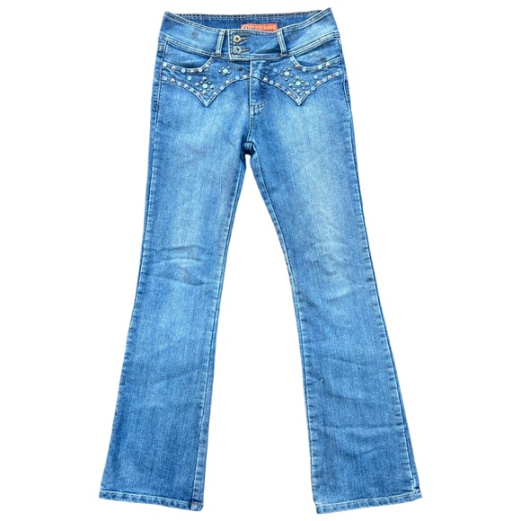 Y2K Vintage Bedazzled Mid Rise Boot Cut Flare Jeans - Picture 4 of 10